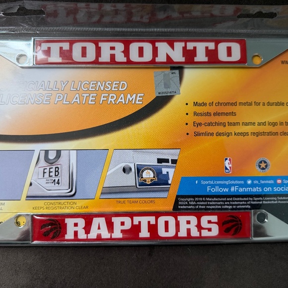 Toronto Raptors Metal License Plate Frame. - Picture 2 of 2